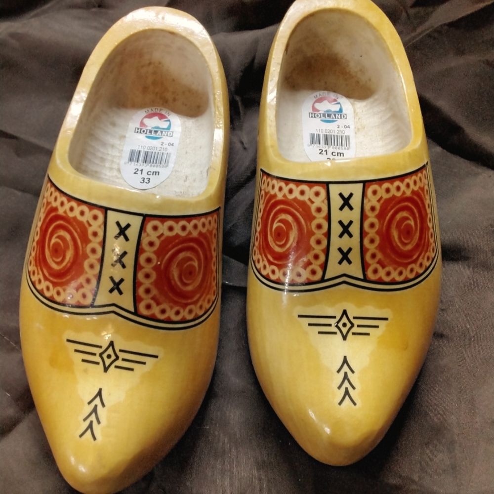 Vintage Holland Wooden Clog Shoes 21cm 33